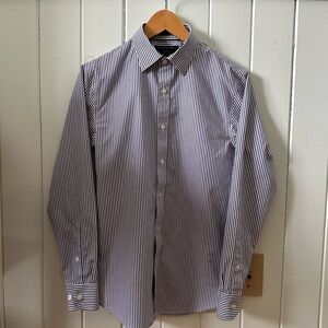 Banana Republic Factory Blue & White Striped Dress Shirt